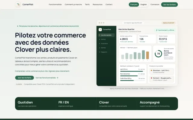 CornerPilot home page
